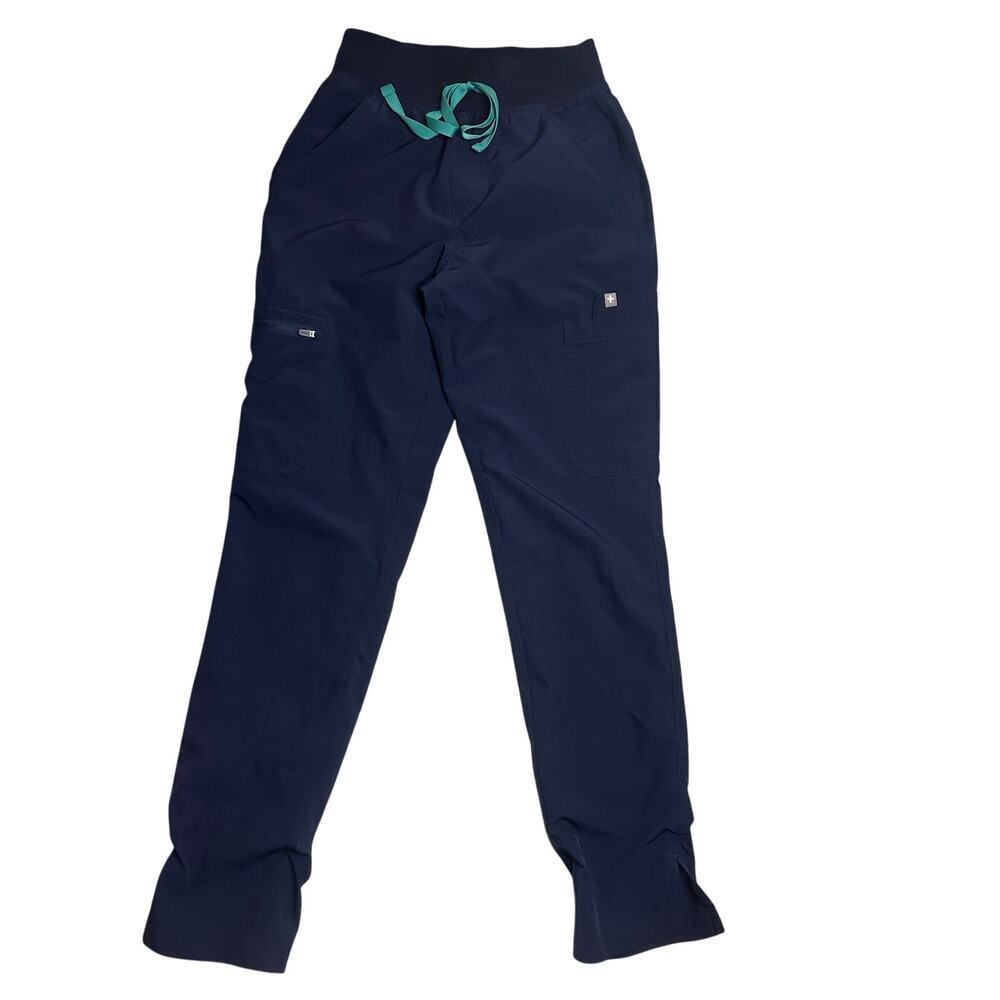 Figs Zamora High Waisted‎ FreeX Lined Jogger Scrub Pants NAVY XXS